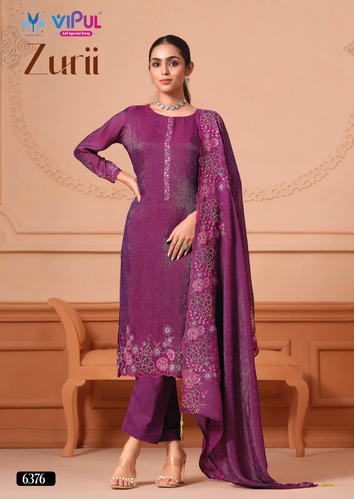 Zurii By Vipul Martini Gold Embroidery Salwar Suits Exporters In India